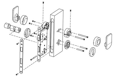 MG1814 Einsteckschloss mit Push/Pull-Türgriff