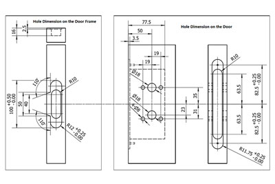 MG2814 Einsteckschloss mit Push/Pull-Türgriff