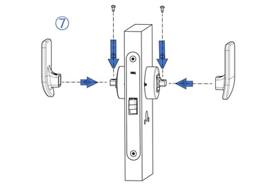 MG2814 Einsteckschloss mit Push/Pull-Türgriff